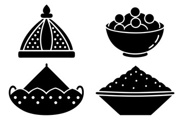 set of Couscous vector silhouette illustration isolated on white background