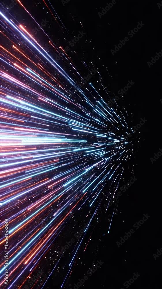 Poster abstract glowing particles motion graphics 3d rendering background