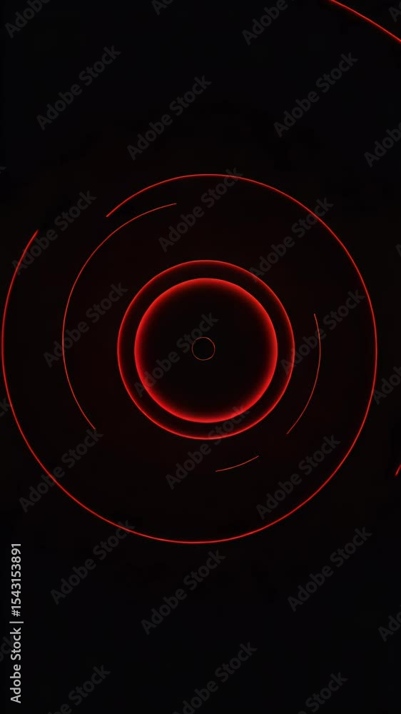Poster abstract glowing red circles loop motion dark background