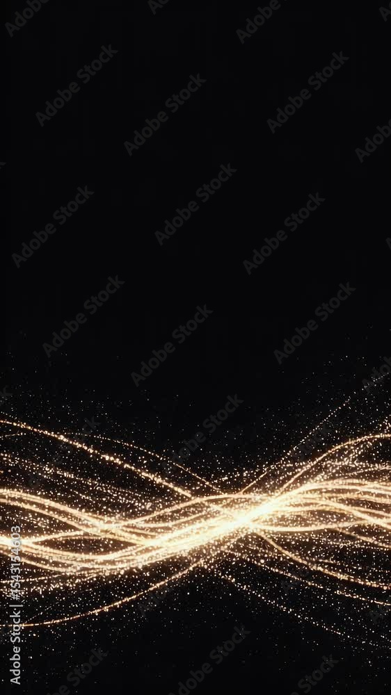 Poster abstract gold particle light sparkle wave background