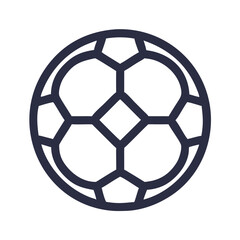 Fototapeta premium Soccer ball icon in simple line design 