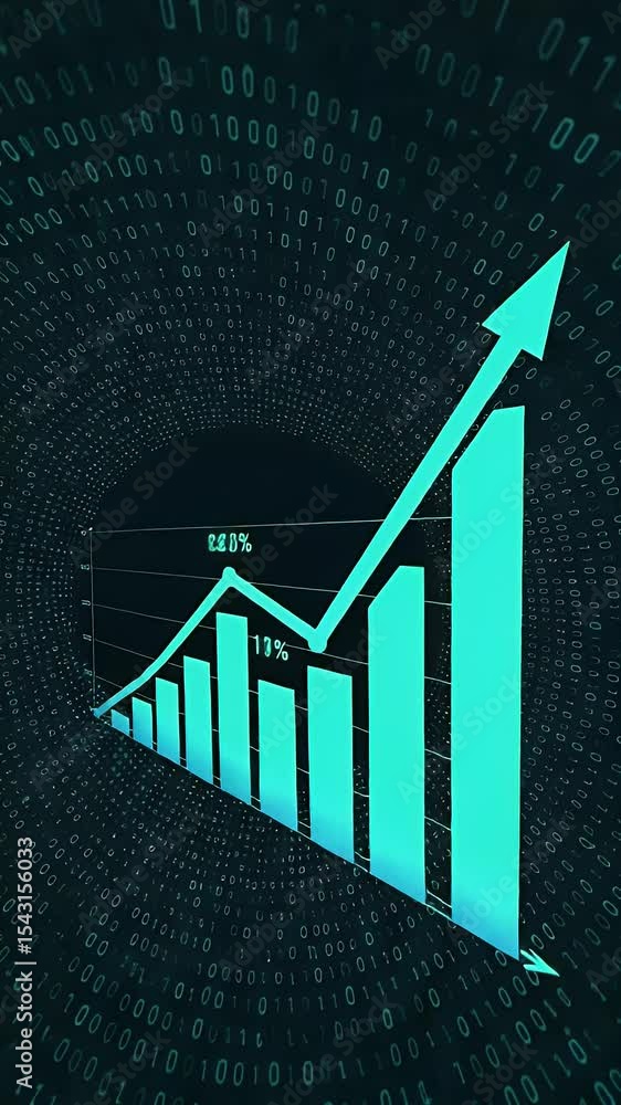 Poster abstract growth chart data business arrow increase graph