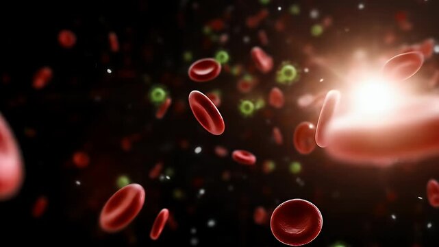 Red blood cells in a dark environment