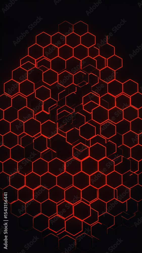 Poster abstract hexagon honeycomb pattern red dark geometric background