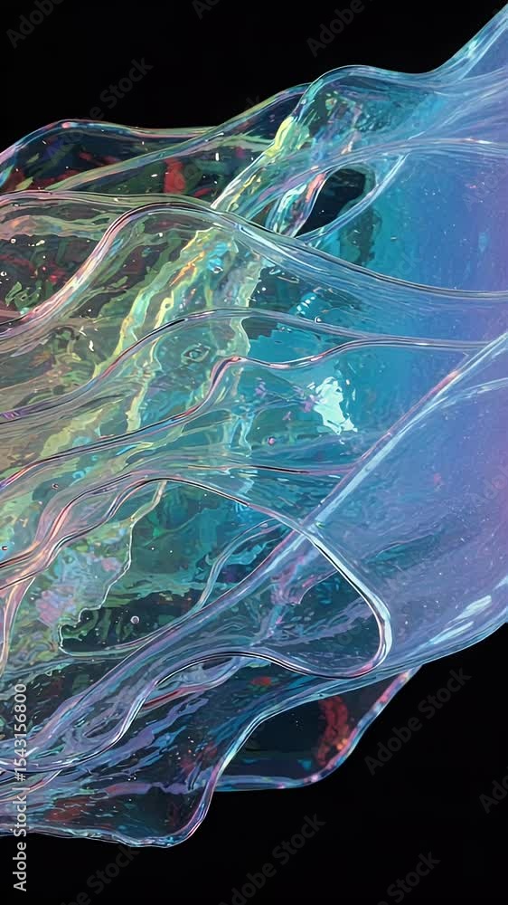Aufkleber abstract iridescent fluid motion wave texture gradient background