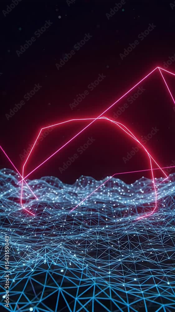 Poster abstract motion graphic glowing network wave structure background