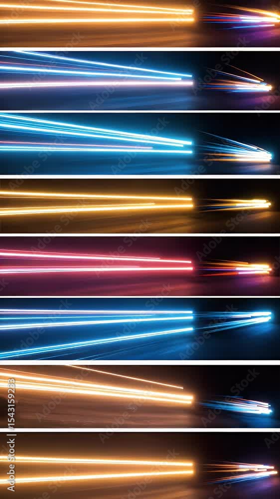 Poster abstract motion lights background with glow blur effect 3d