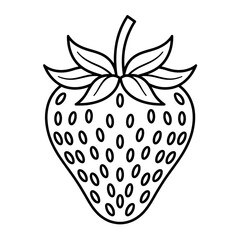 vector illustration of a strawberry coloring page line art