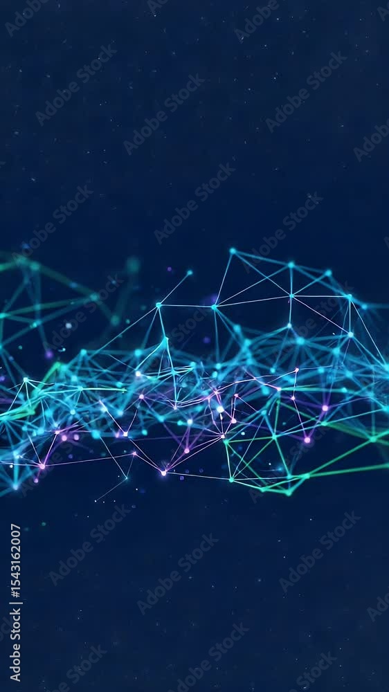 Poster abstract network connection data technology blue digital background