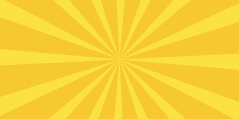 Yellow banner with Sun rays, yellow lines background, light
