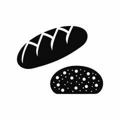 Bread icon vector silhouette illustration isolated on white background