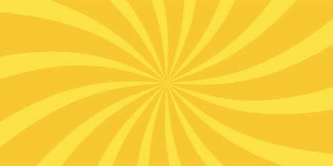 Yellow banner with Sun rays, yellow lines background, light