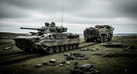 Military Tank and Truck Recovery Operation