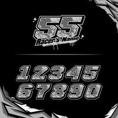 Set of racing number, start racing number, sport race number vector illustration