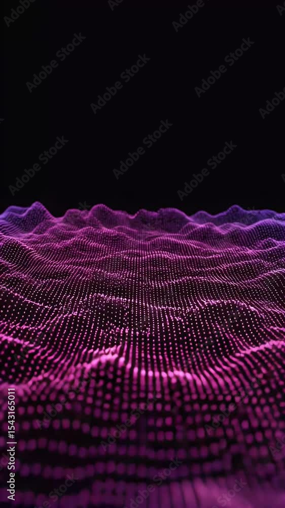 Poster abstract purple dots wave background glow surface pattern motion