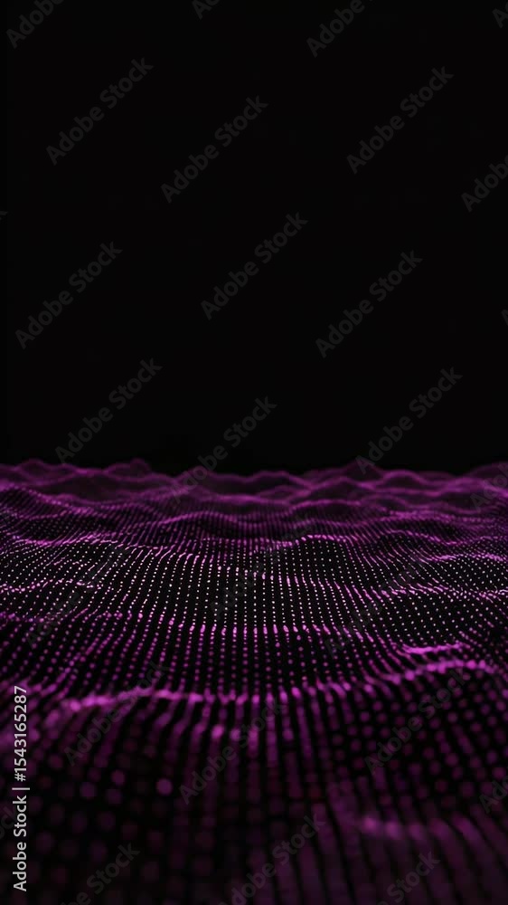 Poster abstract purple wave dots particle surface motion background