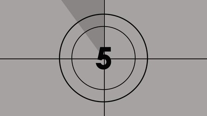 Old film countdown 10 to 0 animation - Powered by Adobe