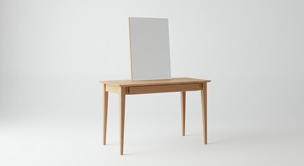 Wooden vanity table with mirror