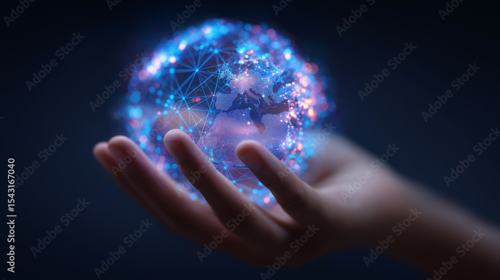 Poster global business transformation with ai and cloud computing solutions