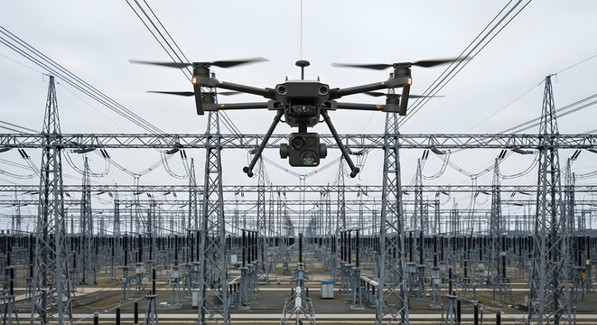 Military drone inspection of power lines
