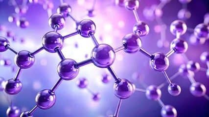 Abstract purple molecule structure background animation ideal for science projects - Powered by Adobe
