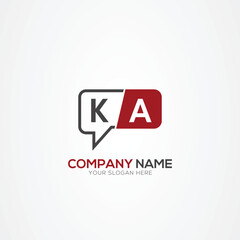 Letter KA AK tech logo, chat design, communication, robot logo design Vector