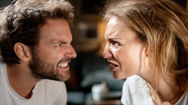 Intense argument between a man and woman highlighting relationship conflict