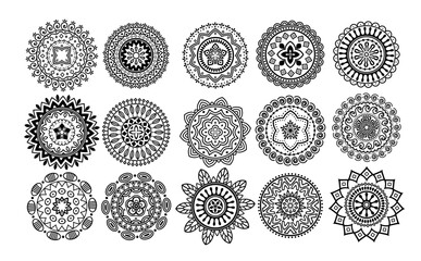 black vector mandala circles art