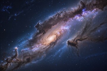 Fototapeta premium Luminous Cosmos: A Mesmerizing Nebula Galaxy at Night