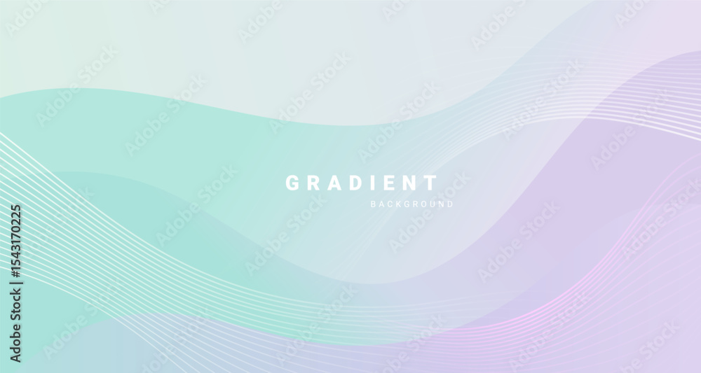 Poster Soft gradient background with smooth wave patterns and pastel colors