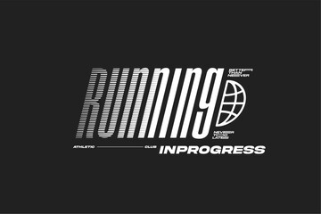 Active Running Lifestyle Club T-shirt Design Modern Sport Vector