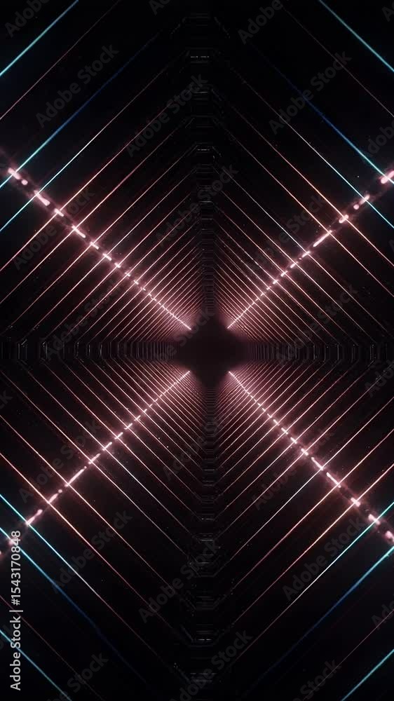 Poster abstract tunnel motion background loop red blue seamless light