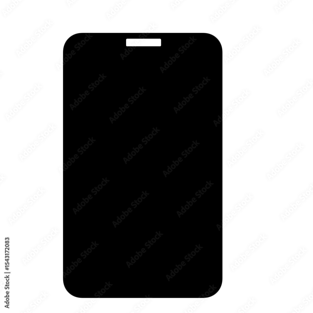 Poster mobile phone icon with dark screen. simple vector style. minimal digital symbol.