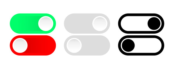 Obraz premium Active and Inactive Vector Icon Pack and Slider isolated without background