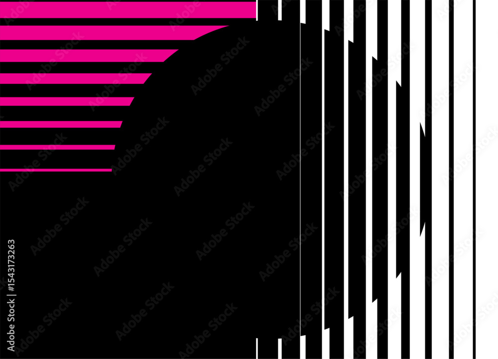 Poster modern striped pattern of abstract shapes. black, white and purple. abstract vector background of pa