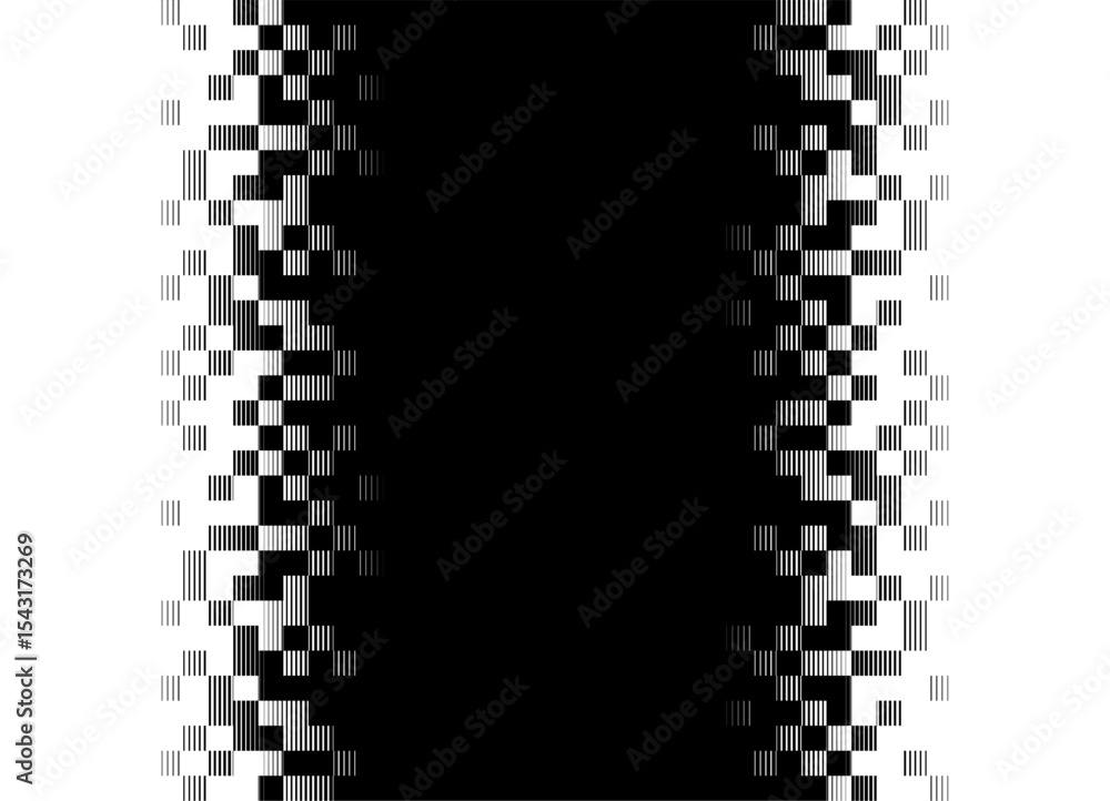 Poster vector transition from black to white. digital striped pattern of abstract pixels for poster, cover,