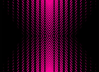 Technological vector background. Digital Striped pattern of abstract purple lines on black background for poster, cover, packaging. Design element. Information flow,