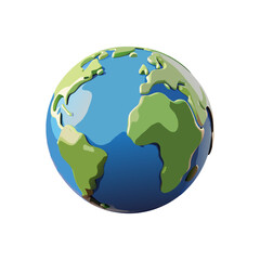 World globe. Earth globe isolated on white background. Realistic style globe. Planet Earth. Vector illustration.