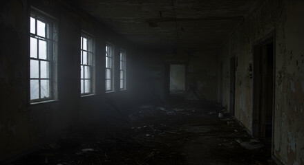 Eerie Abandoned Corridor: A Glimpse into Decay and Mystery
