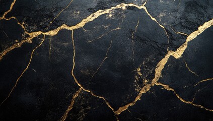 Dark, textured stone with gold veins