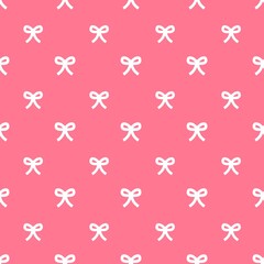 Cute white bow pattern on a bright pink background. Perfect for girly, elegant, or festive designs like fabric, wrapping paper, and digital decor.