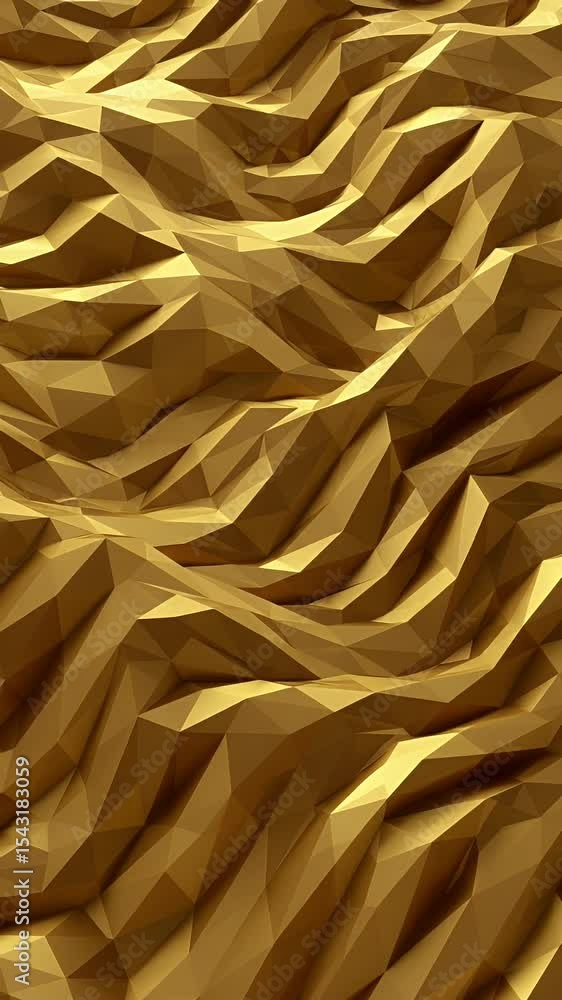Poster golden polygon geometric pattern texture low poly abstract background