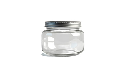 Empty glass jar isolated on transparent background PNG
