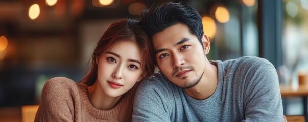 Asian couple experiencing relationship issues, emphasizing emotional tension and the need for communication and counseling., Generative AI