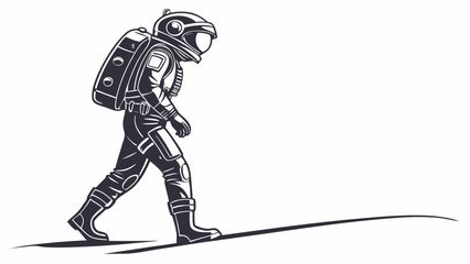 Illustration of a spaceman walking with a backpack in a spacesuit on a white background vector art created with generated ai