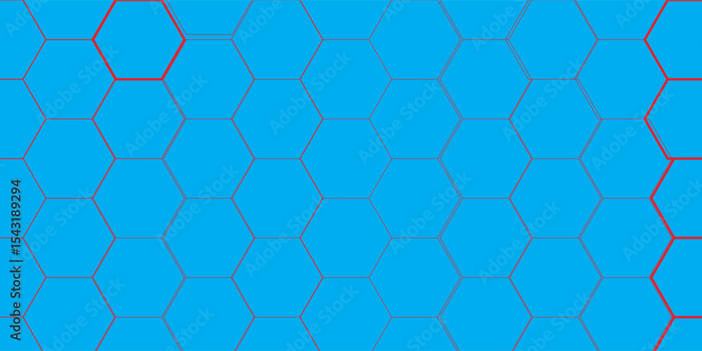 Poster blue and red hexagon pattern abstracts background.vector eps