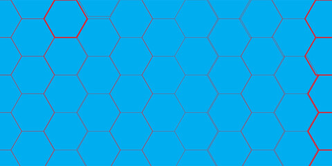 Fototapeta premium blue and red Hexagon pattern Abstracts background.Vector eps