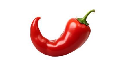 Vibrant red chili pepper with smooth skin, isolated on transparent background—perfect for spicy food designs, cooking illustrations, and culinary branding.