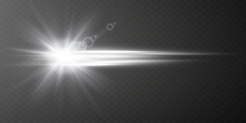 Obraz premium Magic flash of light and explosion of star with rays of light.Vector EPS 10. 