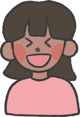 女の子の手描きイラスト